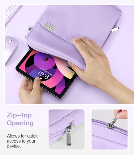 MoKo 9-11 Inch Tablet Sleeve Bag Handle Carrying Case with Shoulder Strap | Fits iPad Pro/Air/A16 11-inch, iPad 10th 10.9, iPad 9/8/7th 10.2, iPadAir 5/4th 10.9 and Tab S8/S9 11-inch, Purple - color: Purple, size: 9-11 inch