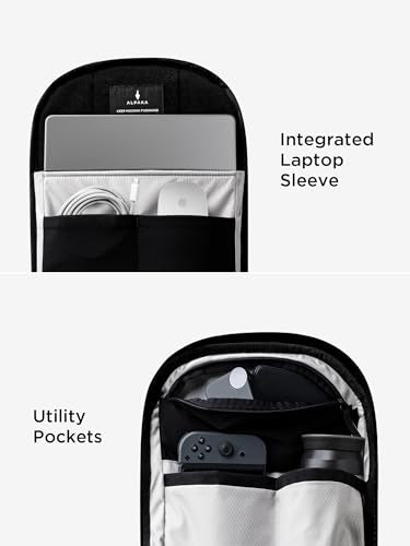 ALPAKA Metro Backpack 12L Compact Laptop Backpack Black | Laptop Sleeve Fits 14-inch Laptop, Internal Water Bottle pocket for Men and Women, Weatherproof Fabric Axoflux 300D - color: Black-axoflux 400d
