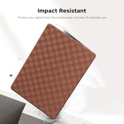Checkered Print for MacBook Pro 13 inch Case M2 2026-2016 A2338 M1 A2251 A2289 A2159 A1989 A1708 A1706,Checkered Textured Cream Leather Hard Shell Case & Keyboard Cover,Checkerboard Brown - color: Checkerboard Brown, size: 2016-2026 Macbook Pro 13 inch M1