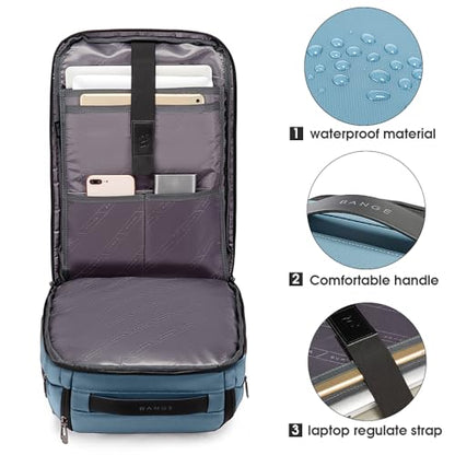 BANGE Business Smart Backpack Waterproof fit 15.6 Inch Laptop Backpack with USB Charging Port,Travel Durable Backpack - color: Light Blue