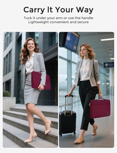 DOMISO Laptop Case Sleeve Protective Cover Compatible with MacBook Air 13 M4 M3 M2,MacBook Pro M2 M1,iPad Air/Pro,13 inch Dell,Lenovo, HP,Asus,Waterproof Computer Cases Bag with Handle,Wine - color: Wine, size: 13" for MacBook Air/Pro