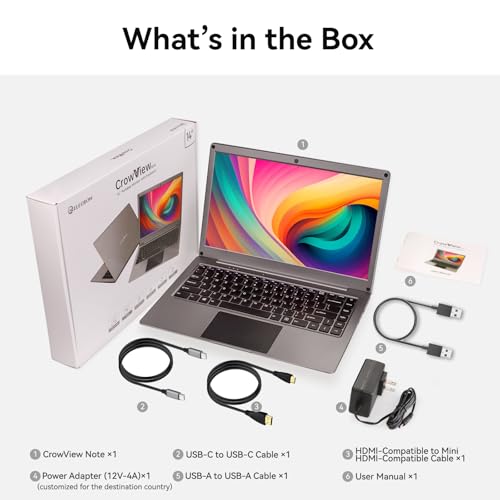 ELECROW 14 Inch Portable Monitor with Keyboard, Lapdock 1080P FHD IPS Display with Built-in Battery, USB C External Computer Monitors Compatible with Raspberry Pi, Phone, Mini PC, Mac, Game Console
