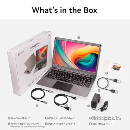 ELECROW 14 Inch Portable Monitor with Keyboard, Lapdock 1080P FHD IPS Display with Built-in Battery, USB C External Computer Monitors Compatible with Raspberry Pi, Phone, Mini PC, Mac, Game Console