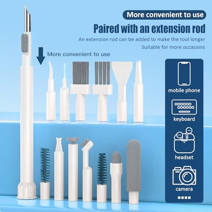 Keyboard Cleaning Kit Laptop Cleaner,Computer Screen Cleaning Brush Tool | 32-in-1 Multi Function PC Electronic Cleaner Kit for iPad iPhone Pro,Earbuds,Camera Monitor-White - color: White1