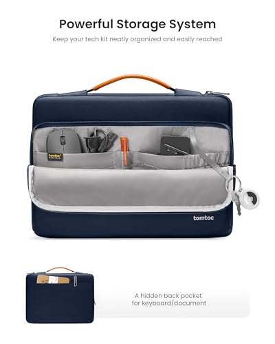 tomtoc 360° Protective Laptop Bag for 15.6" HP ASUS Dell Lenovo Acer Laptop | Water-Resistant Notebook Sleeve Case Fits HP EliteBook/ProBook, Lenovo Legion/Yoga/ThinkPad/ThinkBook/IdeaPad 15.6" Laptop - color: Navy Blue, size: 15.6-16.2 Inch