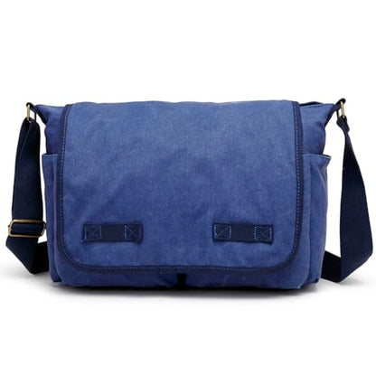 Sechunk Canvas Large Messenger Bag Shoulder bag Cross body bag Crossbody Bag - color: Blue, size: Small