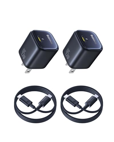 Baseus 45W USB C Charger Block, 2 Pack Fast Charger with USB-C Cable | USB C Brick Fast Charging Block for iPhone 17/16/15 Series, iPad, Galaxy S24 Ultra and More Series - style: 45W 2Pack Black