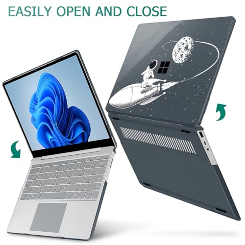 Mektron Surface Laptop Go 12.4 inch Case Compatible with Go 3/2/1 Microsoft Surface Laptop 12.4" Cover 2023-2020 Releases Model 1943/2013 Plastic Hard Shell Case with Screen Protector, Astronaut - color: Astronaut