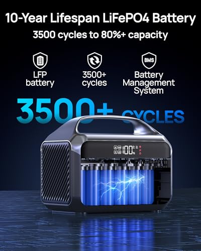 DARAN 350W Portable Power Station 288Wh with Storage Bag & 1.5m DC Car Charging Cable, LiFePO4 Solar Generator Bundle for Road Trip, Camping & Home Emergency