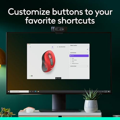 Logitech Signature M650 L Full Size Wireless Mouse Large Sized Hands - Red - color: Classic Red