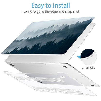 Mektron for MacBook Air 13 inch Case 2021-2018 Release A2337 M1 A2179 A1932, Plastic Hard Shell Case Only Compatible with MacBook Air 13 inch Retina Fits Touch ID, B-Misty Forest C132 - color: B-Misty Forest C132