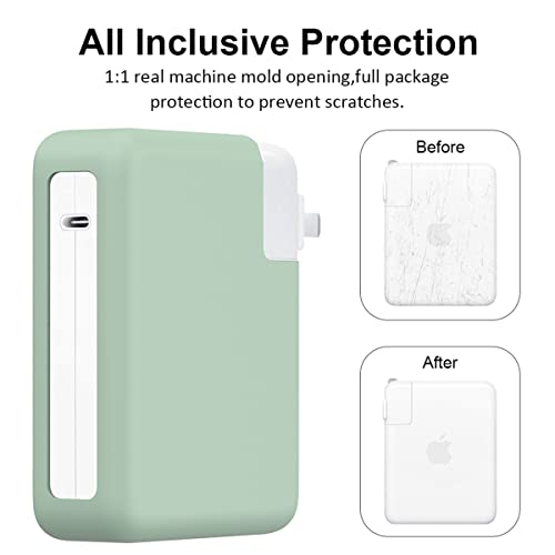 140W Charger Protective Cover for MacBook Pro 16 inch 2026 2024-2021 M5 A3428 A3429 M4 A3403 A3186 M3 A2991 M2 A2780 M1 A2485, Ultra-Thin Soft Silicone 140W Power Adapter Sleeve Case, Green - color: Green