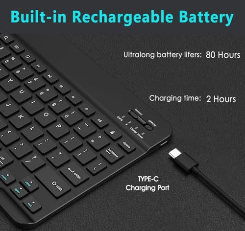 Keyboard Case for Samsung Galaxy Tab A9 Plus 5G 11 inch 2023 (SM-X210/X216/X218), Magnetic Detachable Wireless Keyboard Bluetooth, Smart Folio Cover with S Pen Holder for Galaxy Tab A9+ 11“（Black） - color: Ink Black
