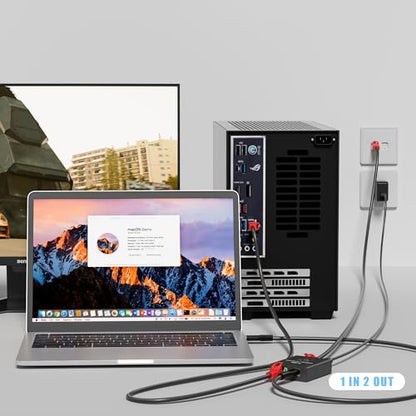 USB-C to 2x RJ45 Ethernet Splitter, Gigabit LAN Adapter, 1Gbps, for MacBook to Ethernet - style: Ethernet Splitter (RJ45+USB-C)
