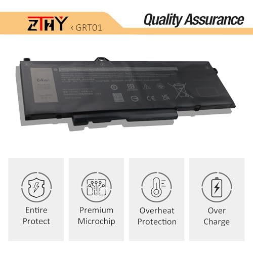 64Wh GRT01 Laptop Battery Replacement for Dell Latitude 5421 5431 5521 5531 | Precision 3470 3561 3571 3581 3591 Mobile Workstation Alienware m17 R5 AMD Gaming Battery 00P3TJ 0P3TJ 0R05P0 05RGW 4-Cell - size: 9.25*3.58*0.28 inch GRT01