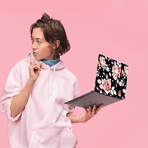 Laptop Skin Sticker,13.3 14 15 15.4 15.6 inch Laptop Skins,Universal Vinyl Decal,Dustproof Scratch Resistant Reusable Cover Protector with Free 2 Wrist Pads (Flower 2) - color: Flower 2