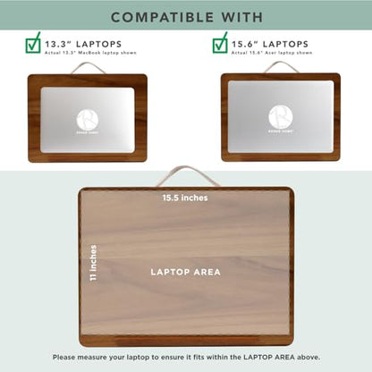 ROSSIE Home Acacia Wood Easel Lap Desk – Java, Fits 15.6” Laptops | Adjustable 7-Level Laptop Stand, Portable Workstation with Open Storage - color: Java