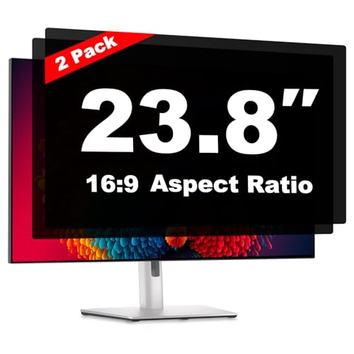 23.8 Inch Computer Privacy Screen Shield 2 Pack for 16:9 Widescreen Desktop | Anti-Glare Blue Light Privacy Filter; Anti Spy Privacy Screen Protector Film - size: 23.8 Inch (Diagonal) - 16:9 Aspect Ratio