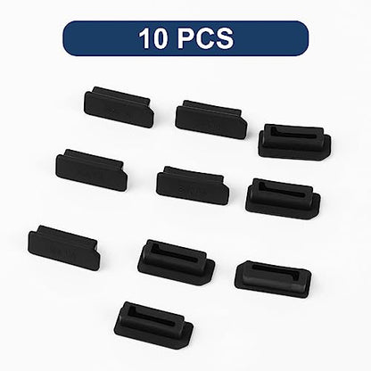 uxcell 10Pcs SATA Dust Plugs, Black Silicone Dust-Proof Stoppers for Laptop, Desktop Computer, Server SATA Ports