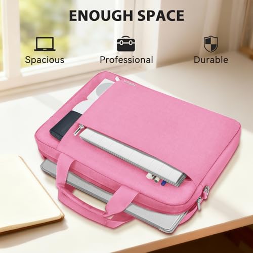 Ferkurn Laptop Bag Case for Women Men Computer Bag Compatible with HP Envy Pavilion Omen/LG Gram/MSI/Dell Inspiron XPS/Lenovo/Acer, Shoulder Strap Carrying Messenger Briefcase, Pink, 17 17.3 Inch - color: Pink, size: 17.3 inch