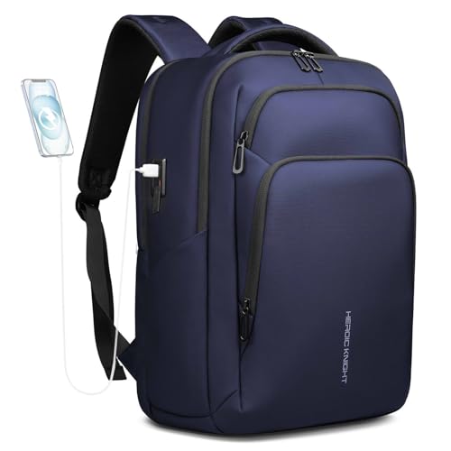 17.3 Inch Laptop Backpack for Men Women, 30L Travel Backpack | Carry-On Flight Approved,Work Computer Backpack with USB A&C Port,Business Laptop Bag,WaterResistant Anti-Theft Daypack - color: Blue