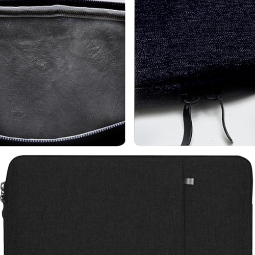 15.6 inch Laptop Cover Sleeve Case Waterproof Shockproof Protective Bag Handbags with Front Pocket for Notebook Black
