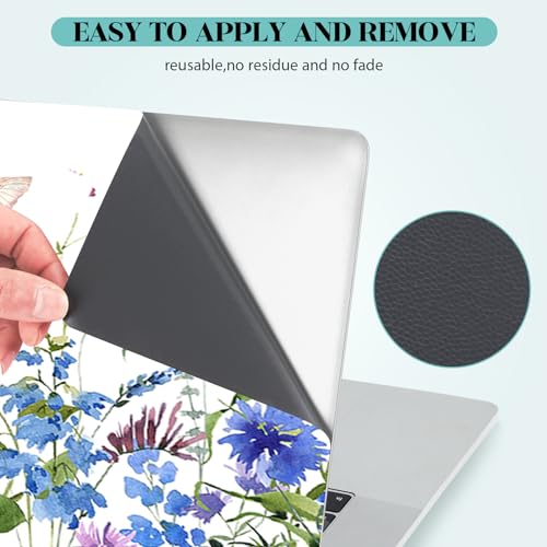 Laptop Skin Sticker Decal, 12" 13" 13.3" 14" 15" 15.4" 15.6 inch Universal Vinyl Notebook Skin Sticker Cover Art Protector Decal with Free 2 Wrist Pads, Beautiful Floral White - color: Beautiful Floral White