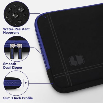 13 Inch Laptop Sleeve Neoprene Padded Case for Work and Commute - Blue - color: Blue