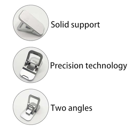 2 Pcs White Portable Keyboard Riser, Dual Tilt Angle Adjustment Foldable Laptop Stand, Self-Adhesive Mini Computer Stand for Desk/Most Keyboards - color: White