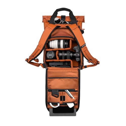 WANDRD PRVKE Rolltop 15L V4 Photography Bundle – Compact Travel Camera Backpack with Essential Camera Cube and Laptop Sleeve - color: Sedona Orange, size: 15L (Photography Bundle), style: Rolltop