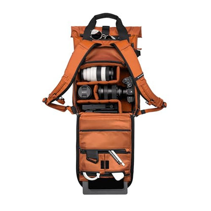 WANDRD PRVKE Rolltop 15L V4 Photography Bundle – Compact Travel Camera Backpack with Essential Camera Cube and Laptop Sleeve - color: Sedona Orange, size: 15L (Photography Bundle), style: Rolltop