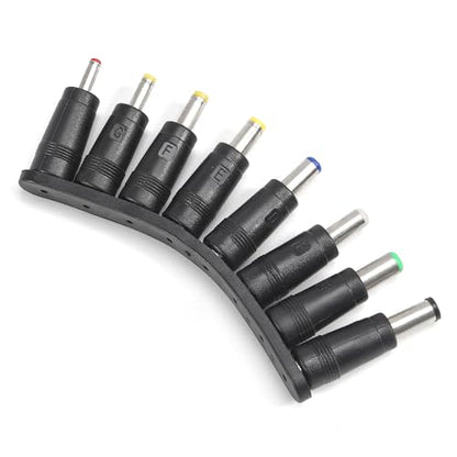 8Pcs Universal 5.5mm x 2.1mm DC AC Connector Power Adapter Tips Connector Power Socket Kits Compatible with Laptop Charger Power Supply Convert Plug Set