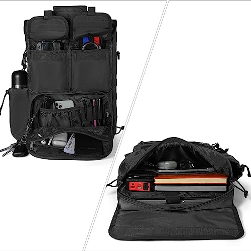 Tactical Briefcase,17.3 Inch Military Laptop Messenger Bag Shoulder Crossbody Bag Handbag for Men (17.3''Black)