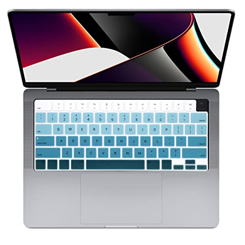 Se7enline Compatible with MacBook Keyboard Cover Skin for Mac Neo & Air 13/15 & Pro 14/16 inch (M5 M4 M3 M2 M1 A18 Pro) 2026/2025/2024/2023/2022/2021 Silicone Waterproof Dustproof Durable,Ombre Green - color: Ombre Green