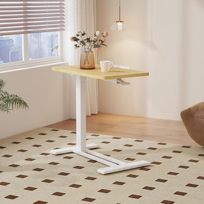 28''Pneumatic Overbed 50°Tilting Bedside Table,Small Standing Desk | 27.6" W x 15.7" D, Maple Rolling Bedside Table,Hospital BedTable,Medical Bedside Table,Overbed Table with Wheels,Mobile Desk - color: Maple, size: 2816