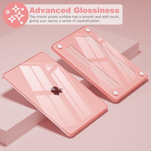 CISSOOK for MacBook Neo 13 inch Case 2026 Pink A3404 with A18 Pro Chip | 5in1 Set Hard Shell Case, Keyboard Cover, Screen Protector, Scratch Resistant, Ultra-Thin, for Students & Office - color: Crystal Pink