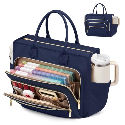 LOVEVOOK Work Tote Bags for Women,Laptop Teacher Bag With File Organizer | Large Cup Holder,Teacher Tote Bag,Nurse Bags,Multi-Pockets Professional Briefcase Business Purses Handbag - color: Navy Blue, size: 17.3 inch