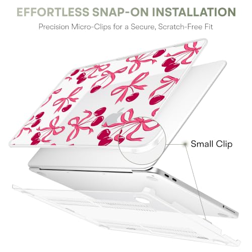 Compatible with MacBook Neo 13 inch (2026 Release A3404) (A18 Pro) with Liquid Retina Display, Printed Slim Protective Case with Screen Protector & Keybaord Cover, Red Cherries - color: Red cherries