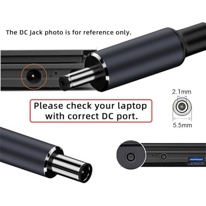 Type C USB-C Input to 20V DC 5.5 * 2.1mm Output Power 100W 135W 140W 65W PD Charge Cable for Laptop - style: 140W DC5.5X2.1MM