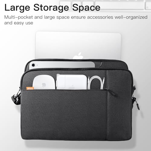 JETech 13 13.3 14 Inch Laptop Bag Case, Waterproof Computer Sleeve Cover Compatible with MacBook Neo (A18 Pro), MacBook Air/Pro 13/14, Surface Book 13.5, HP Pavilion 14, Dell Inspiron 14 (Black) - color: Black, size: 13-14 Inch