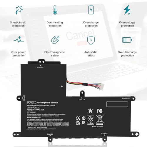 PO02XL 824560-005 TPN-Q166 Laptop Battery for HP Stream 11-R 11-R014WM 11-R010NR 11-Y 11-AH 11-AK 11-AH011WM 11-ah0xx, Pro G2 G3 G4 G5 P002XL 823908-1C1 824536-850 HSTNN-IB7G HSTNN-DB7G 823908-2C1 - size: 8.15*5.39*0.16inch PO02XL