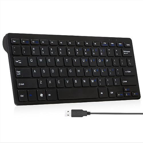 CUQI Mini Keyboard, Small Wired 78 Silent Scissor Keys, USB Interface Compact Keyboard for Android, iOS, Windows PC, Laptop, Raspberry Pi, Windows 10/8/7