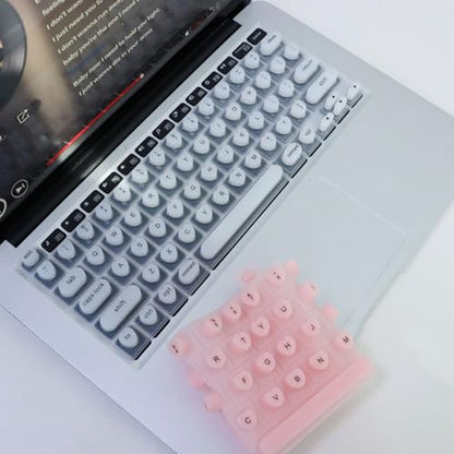 Keyboard Cover for Long Nails Compatible with MacBook Pro 13 inch M2 2023, 2022, 2021 2020 M1 A2338 A2289 A2251&Compatible with MacBook Pro 16 2020 2019 A2141 Touch ID, US ANSI (White & Heart) - color: White