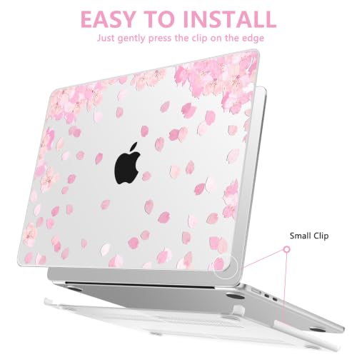 AKIT for MacBook Air 13 inch Case M5 M4 M3 M2 2026-2022, Cherry Blossom | A3449 A3240 A3113 A2681, Vivid Pattern Hard Shell Laptop Case+Screen Protector+Keyboard Cover for MacBook Air 13.6 inch - color: Cherry Blossom