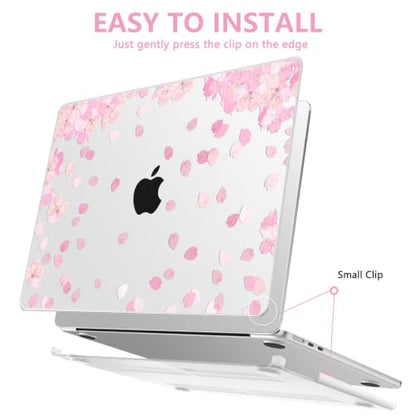 AKIT for MacBook Air 13 inch Case M5 M4 M3 M2 2026-2022, Cherry Blossom | A3449 A3240 A3113 A2681, Vivid Pattern Hard Shell Laptop Case+Screen Protector+Keyboard Cover for MacBook Air 13.6 inch - color: Cherry Blossom