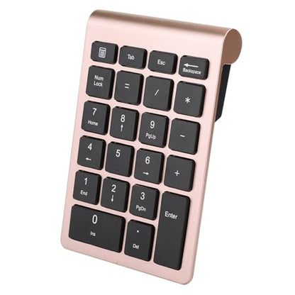 Numeric Keypad with Mice, 2.4G Number Pads and Mouse and USB Receiver Kit for PC Laptop, 22-Key | Number Lock | LED Indicator (Rose Gold) - color: Rose Gold