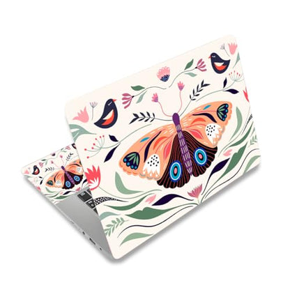 Laptop Skin Sticker Decal,12" 13" 13.3" 14" 15" 15.4" 15.6 inch Laptop Vinyl Skin Sticker Cover Art Protector Notebook PC (2 Wrist Pad Skins Included), Waterproof Removable, Butterfly Birds - color: Butterfly Birds