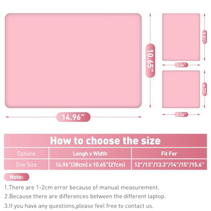 14.96 x 10.65 Inch Pink Laptop Skin Decal, Universal Reusable Vinyl Laptop Cover Sticker, Waterproof Art Decal Protector for 12-15.6 Inch Laptops - color: Pink