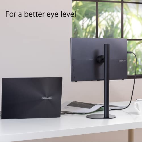 ASUS ZenScreen Stand MTS02D - Ergonomic Stand for Portable Monitors, Tilt, Pivot, Height adjustments, 1/4” Tripod Socket Compatible, Work from Home Setup, Home Office