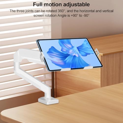 Laptop Arm Mount Adjustable Laptop Desk Mount 2-9kg Gas Spring Arm Up to 17.3 Inch Laptop Holder Tray Desktop Stand Clamp-on(Silvery)